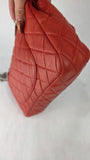 Chanel Matelasse Red Lambskin Double Flap Shoulder Bag - G0465