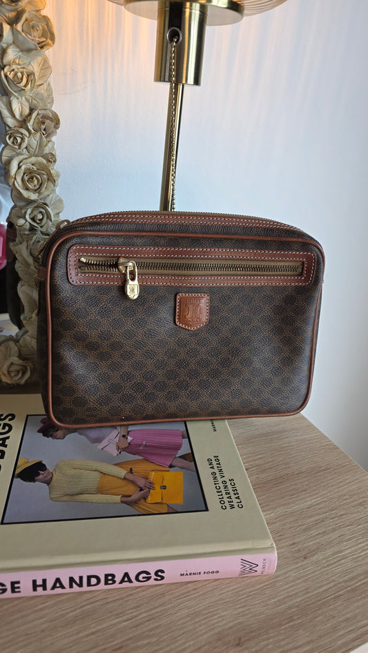 Celine Brown Macadam Wristlet Clutch - 3346