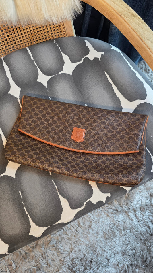 Celine Brown Macadam Folded Clutch - 3455