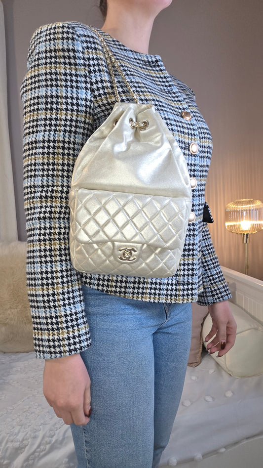 Chanel Gold Leather Backpack - 1456