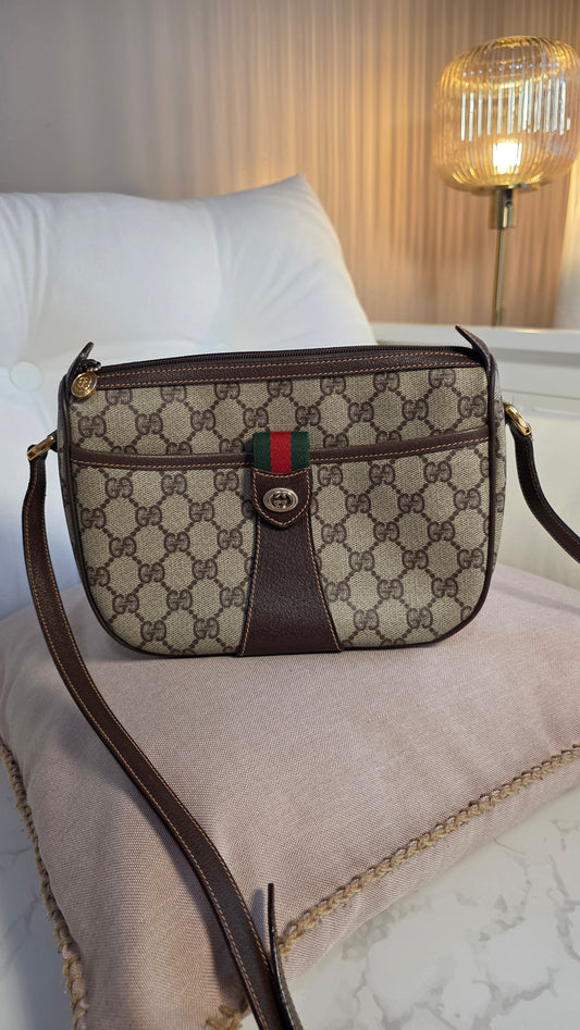 Gucci GG Supreme Web Sherry Line Shoulder Bag - G0270