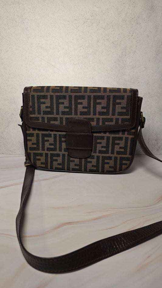 Fendi Zucca Canvas Shoulder Bag - G0263