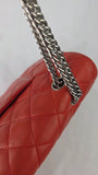 Chanel Matelasse Red Lambskin Double Flap Shoulder Bag - G0465
