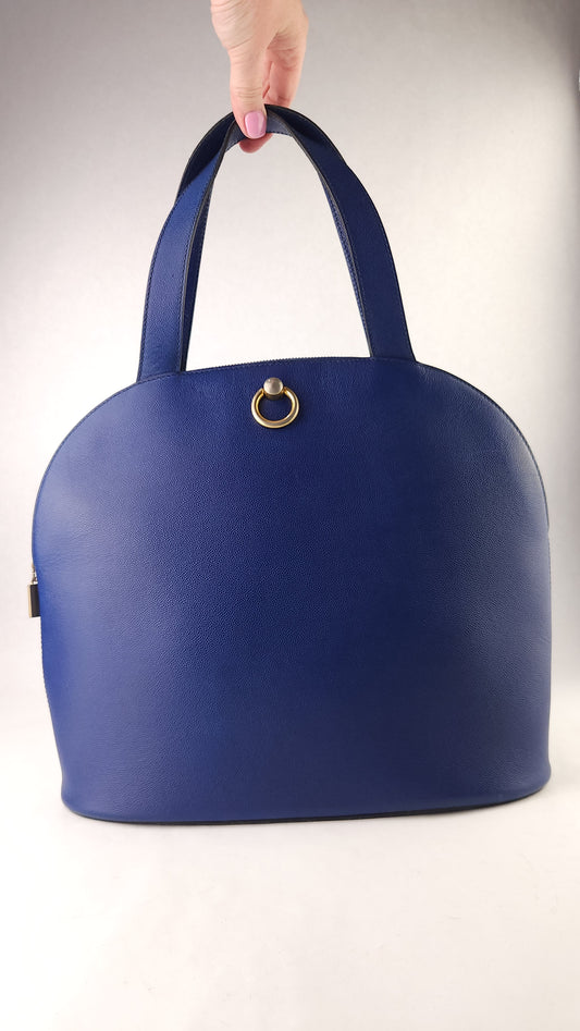Celine Blue Leather Rounded Shoulder Bag - G0578