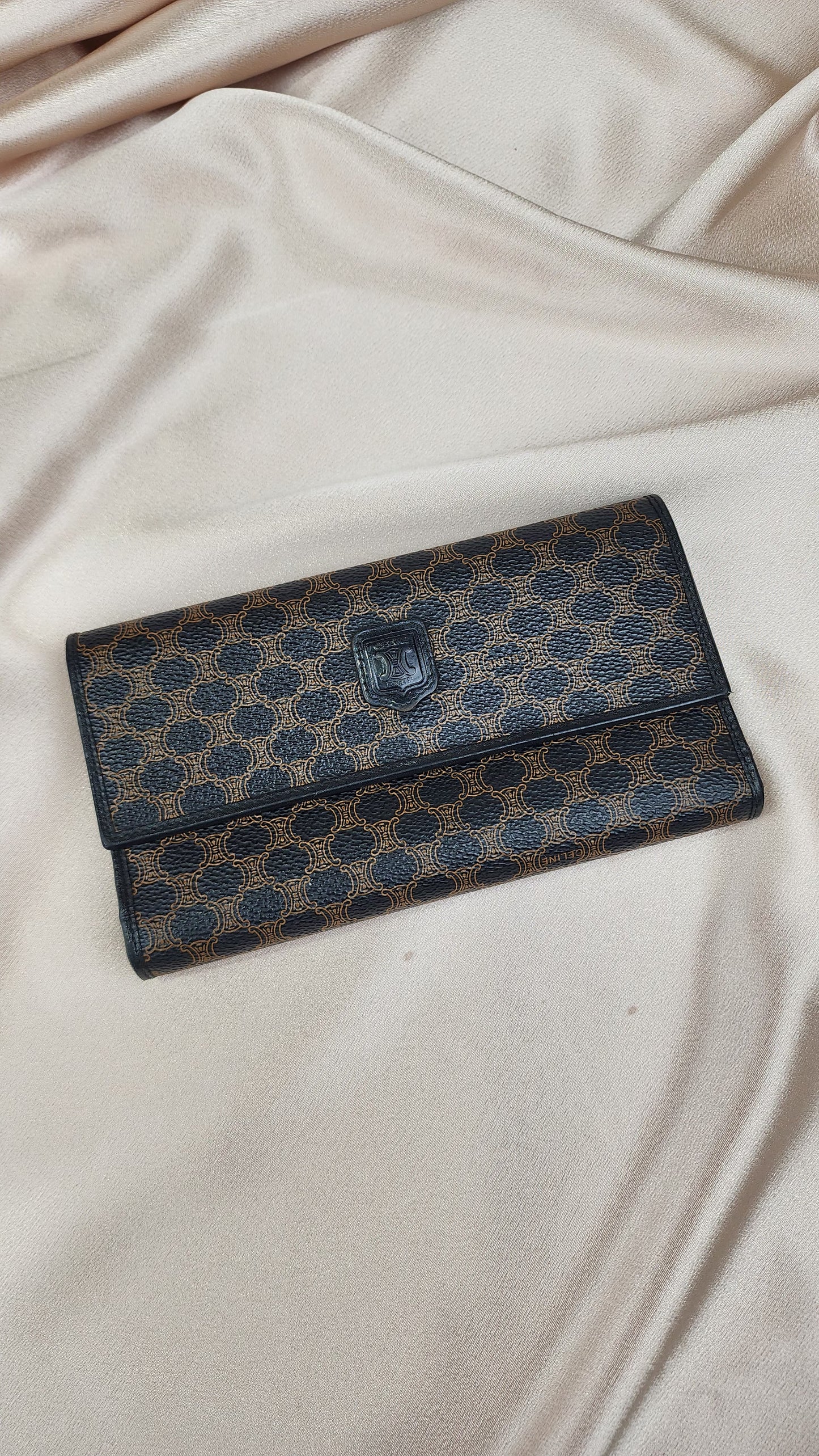 Vintage Celine Macadam Black Wallet