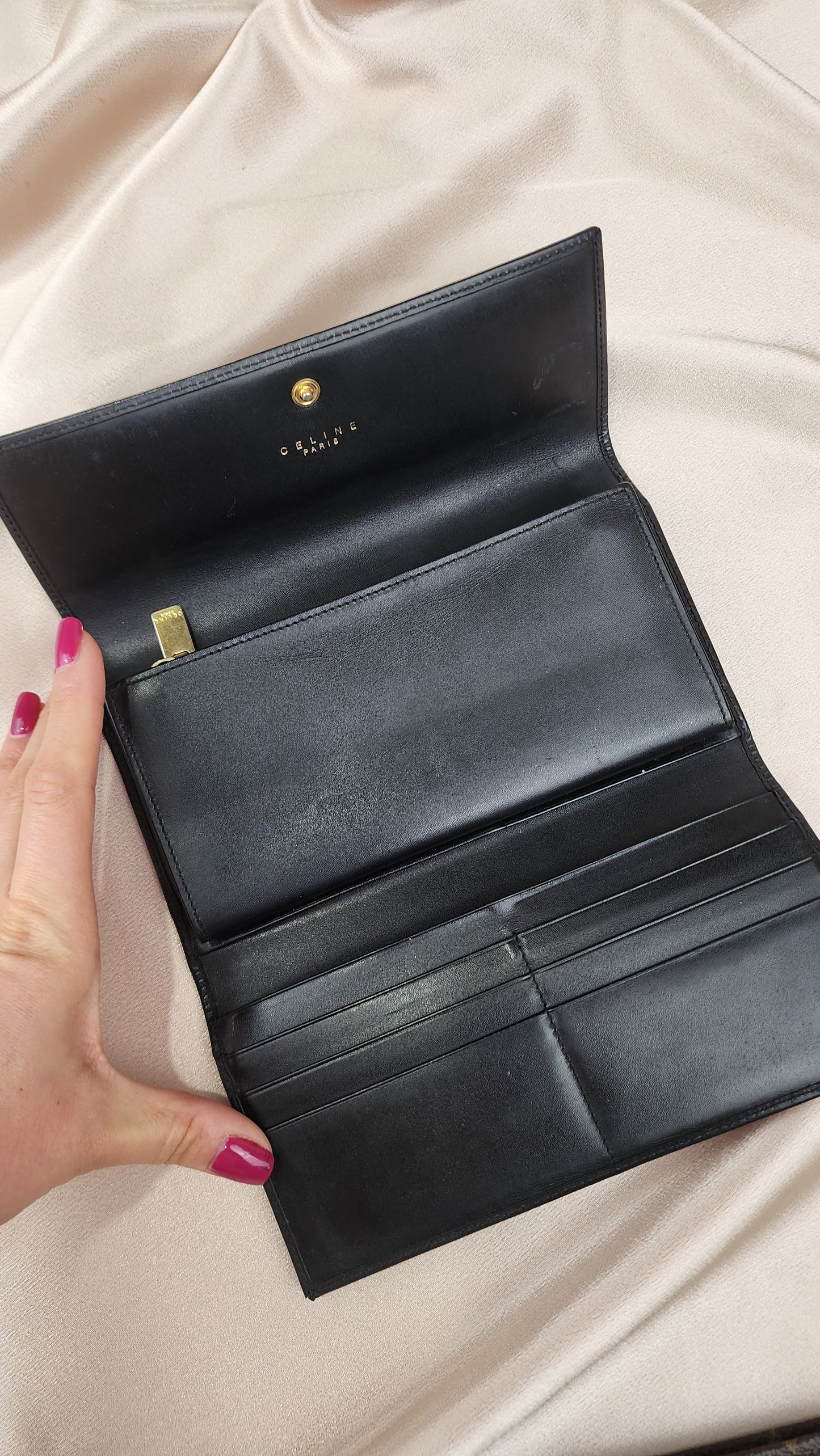 Vintage Celine Macadam Black Wallet