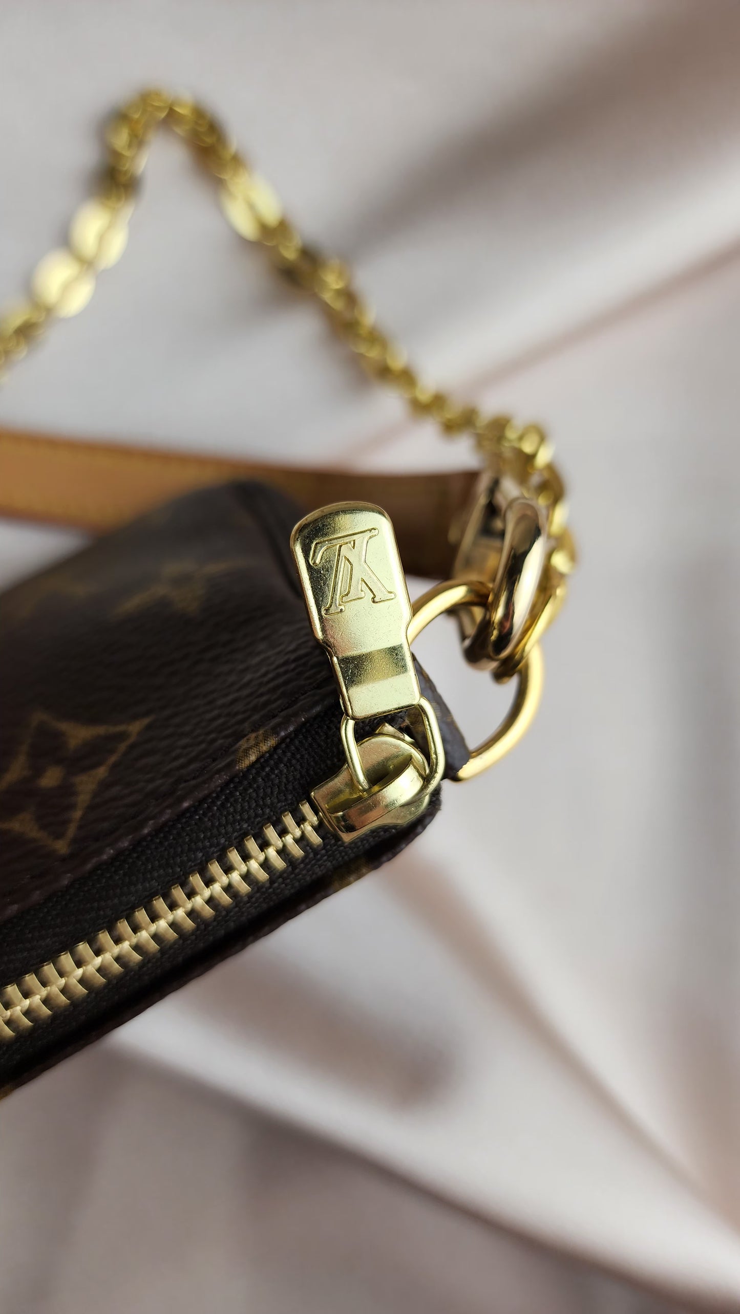 Louis Vuitton Mini Pochette with off market chain