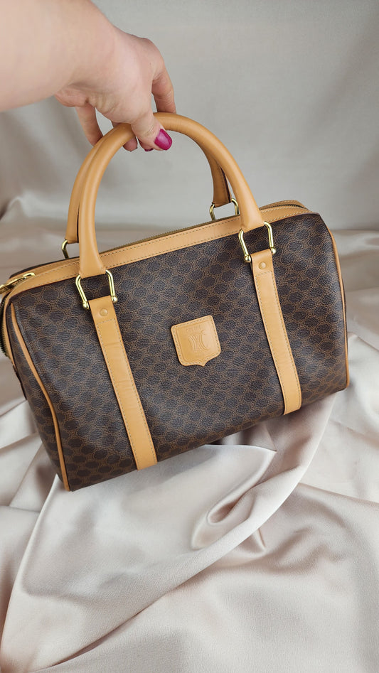 Celine Small Macadam Print Boston Bag