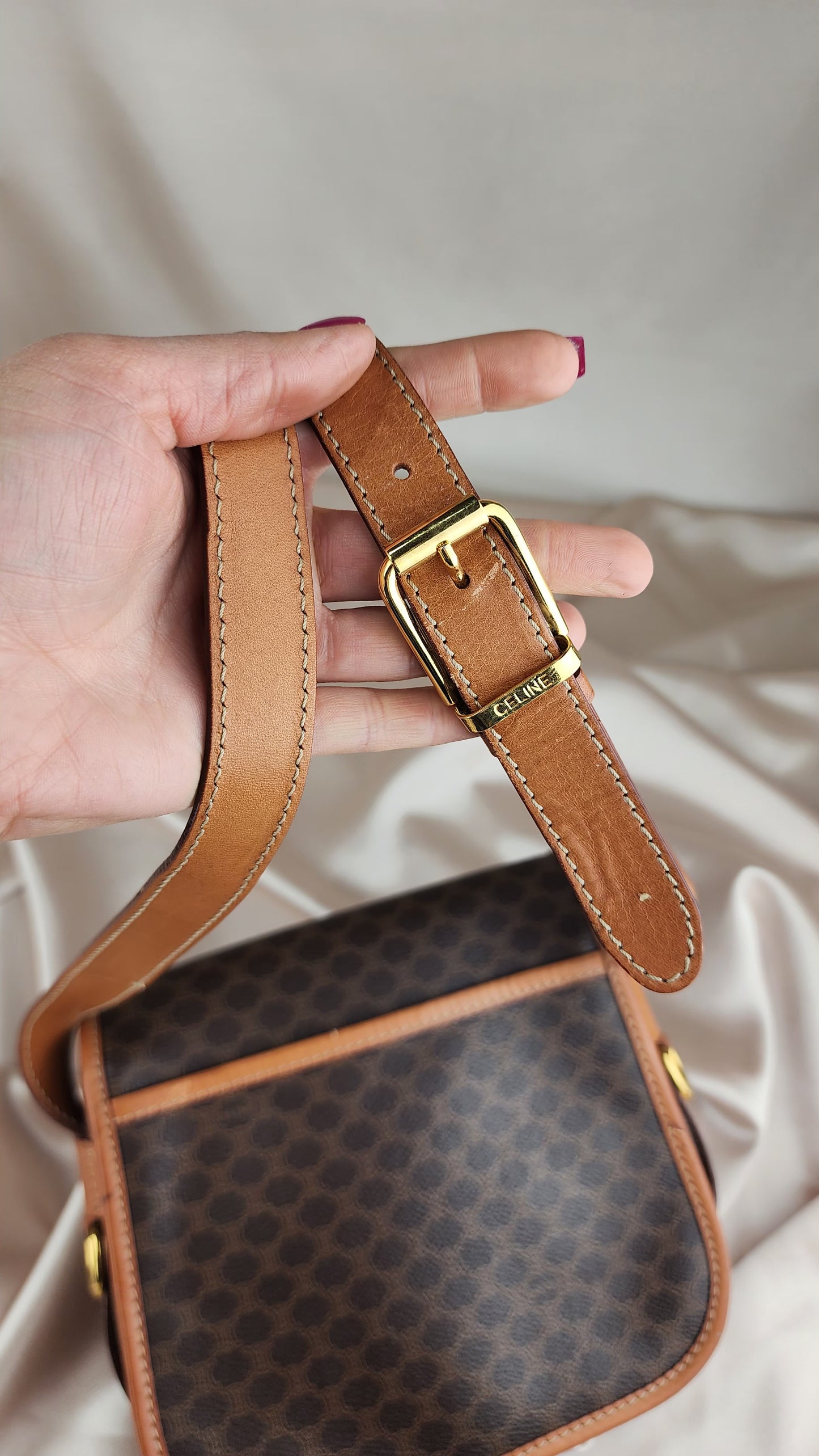 Celine Macadam Print Crossbody Brown