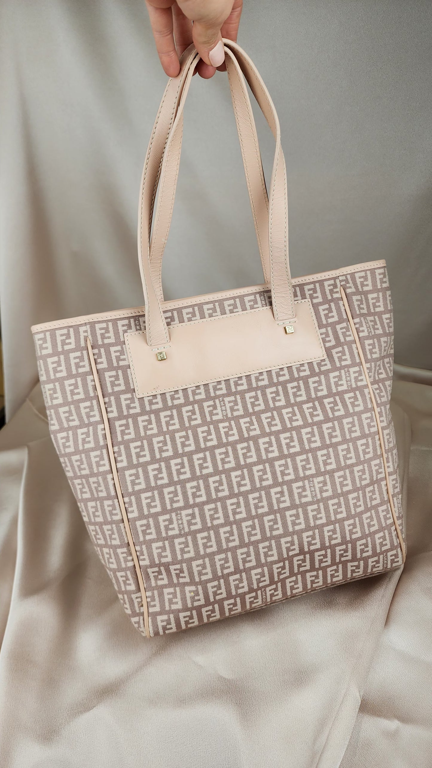 Fendi Zucchino Print Tote in Pink