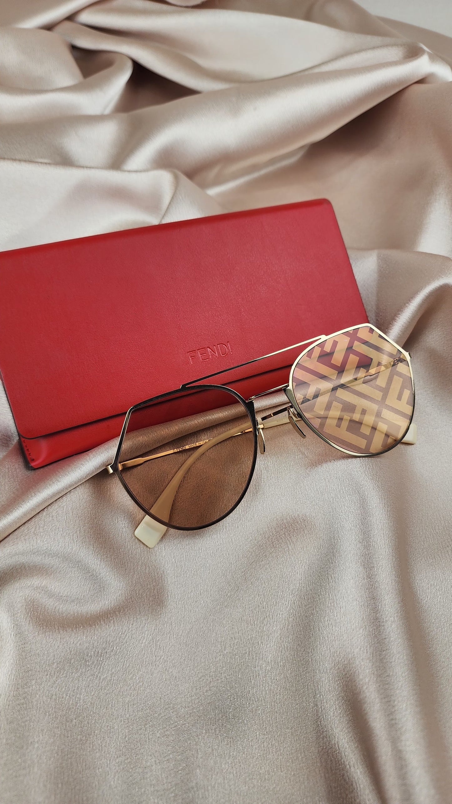 Fendi Zucca Print Pink Sunglasses