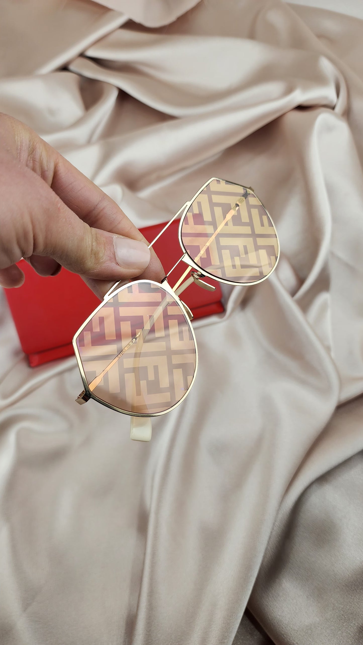 Fendi Zucca Print Pink Sunglasses