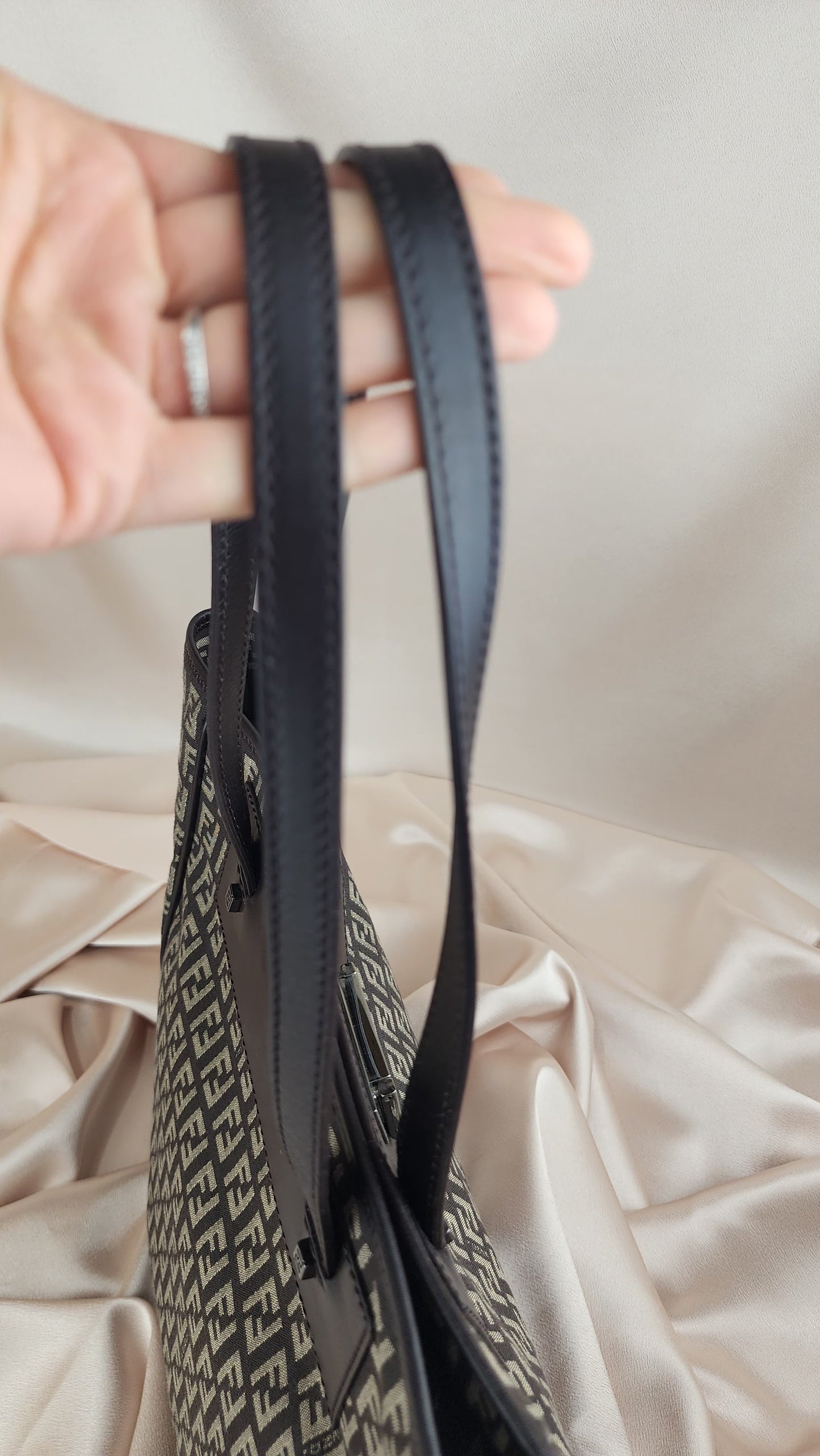 Fendi Zucchino Print Brown Tote