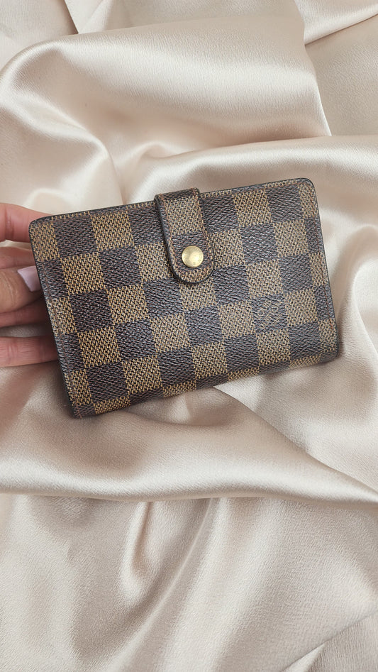 Louis Vuitton Damier Ebene Kiss Lock Wallet