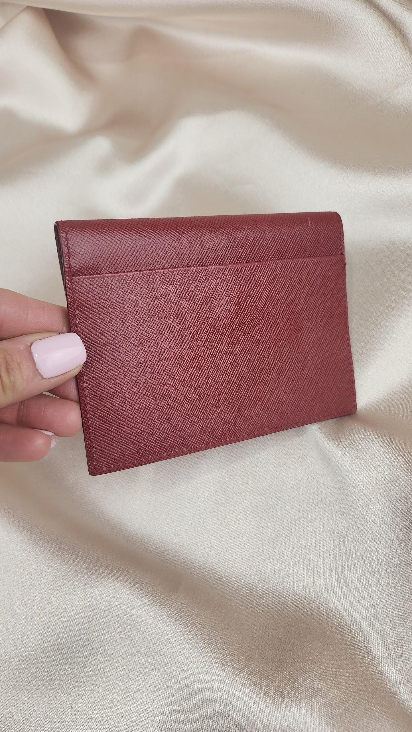 Prada Red Saffiano Leather Card Holder