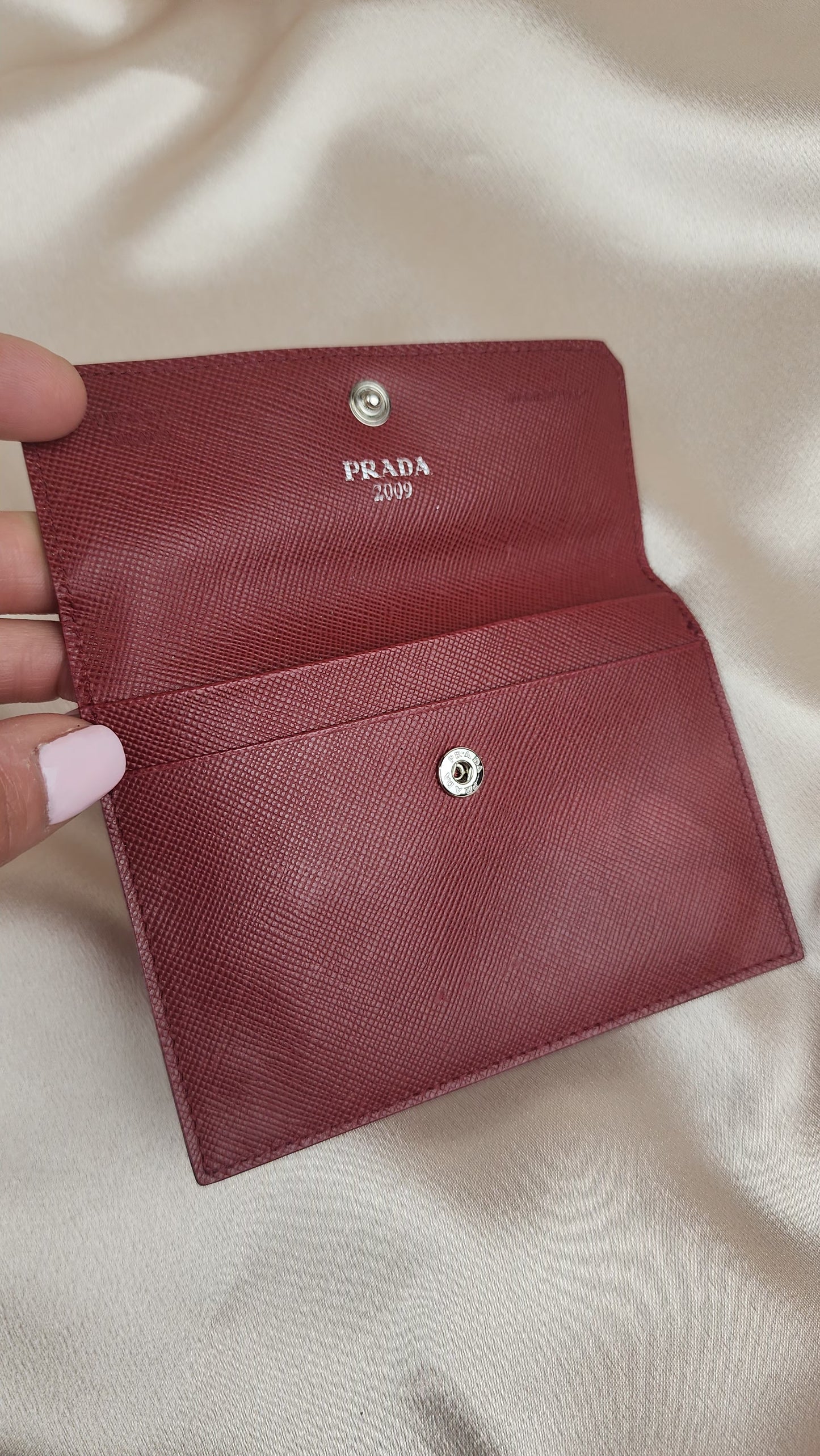 Prada Red Saffiano Leather Card Holder