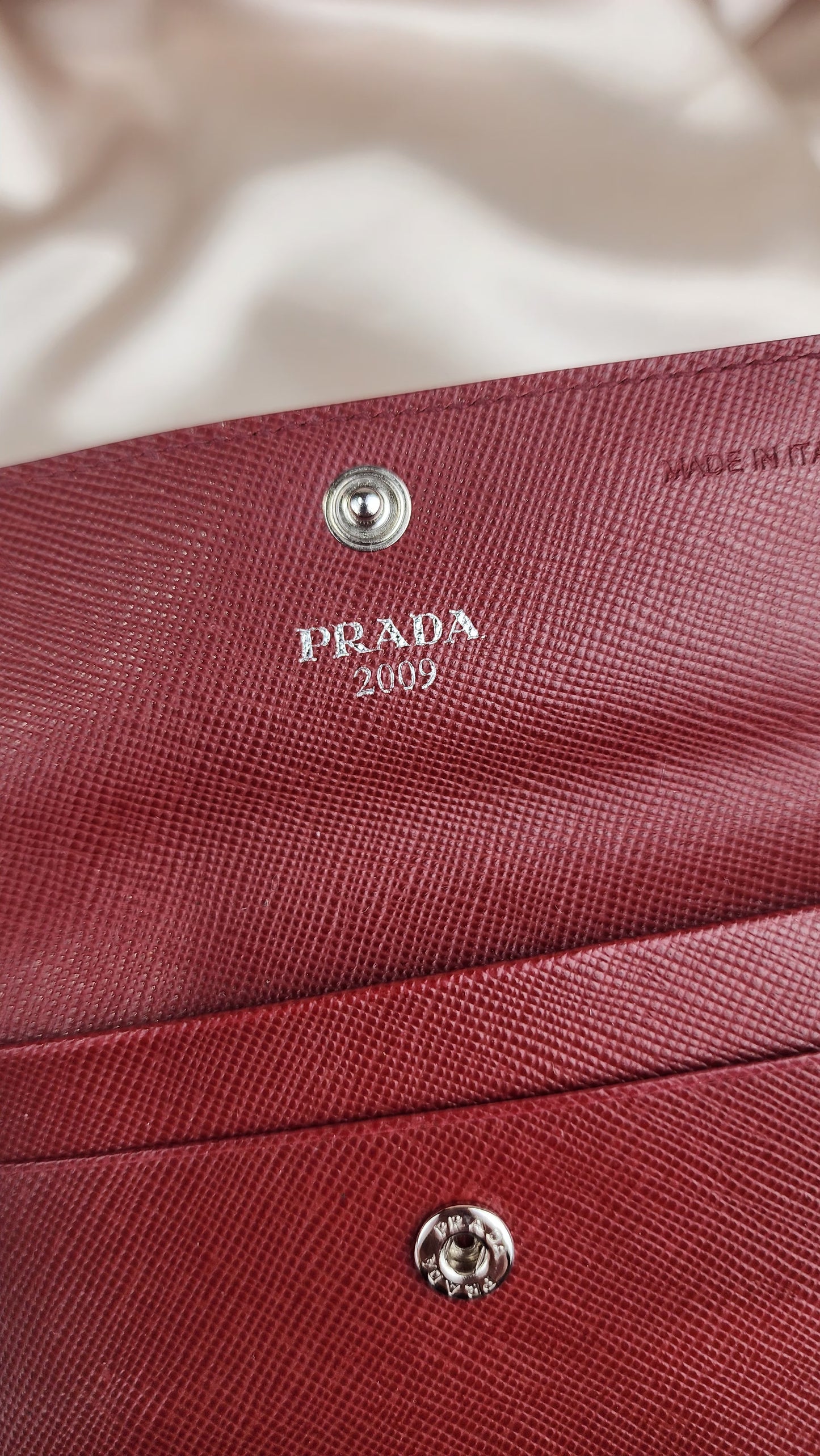 Prada Red Saffiano Leather Card Holder