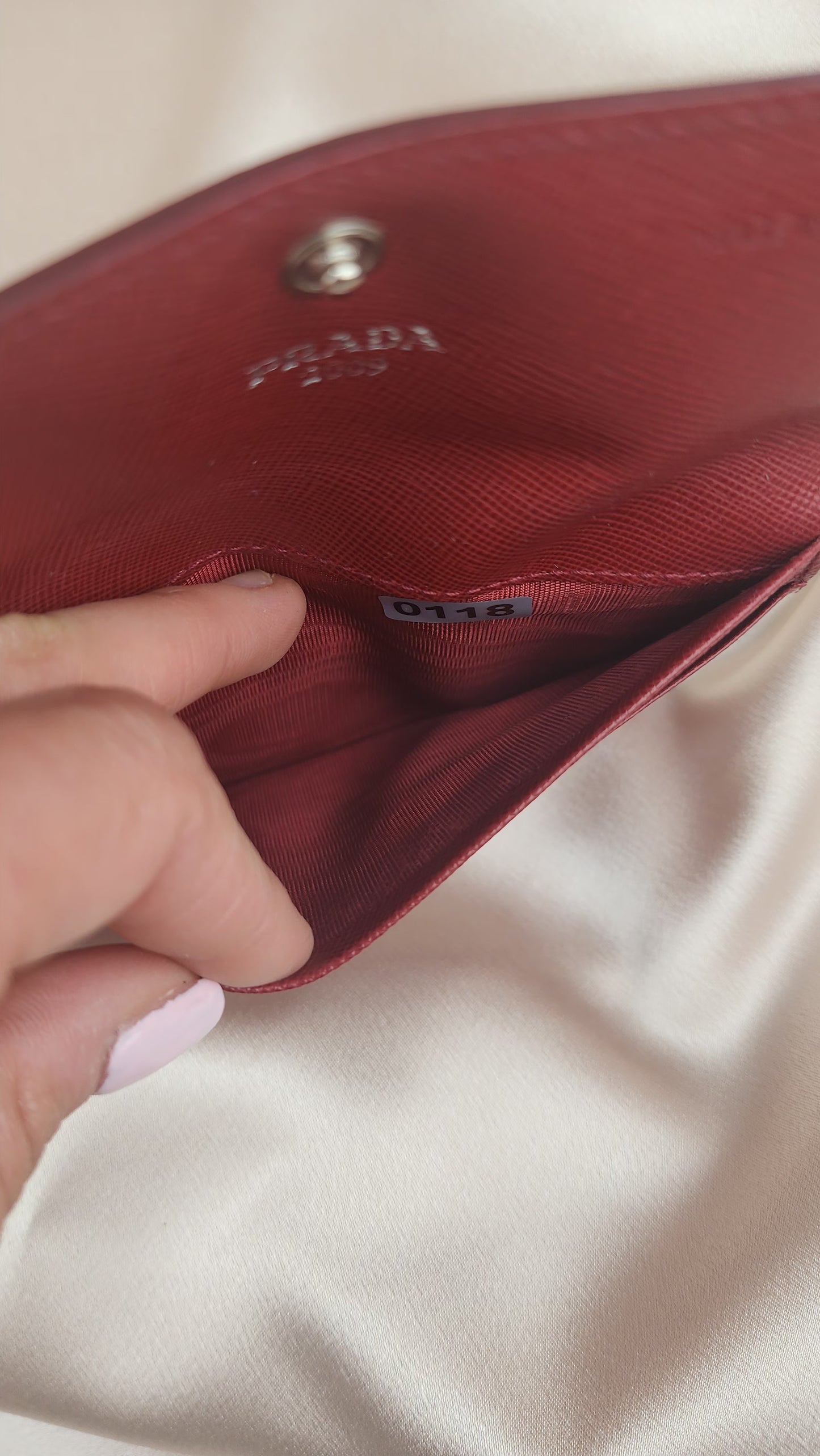 Prada Red Saffiano Leather Card Holder