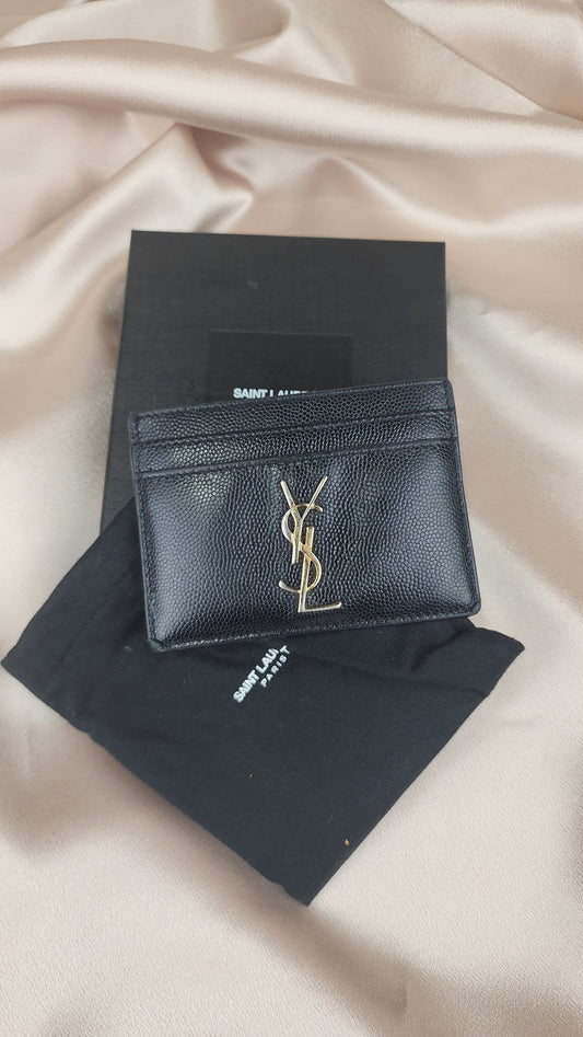 YSL Leather Card Holder - full inclusion