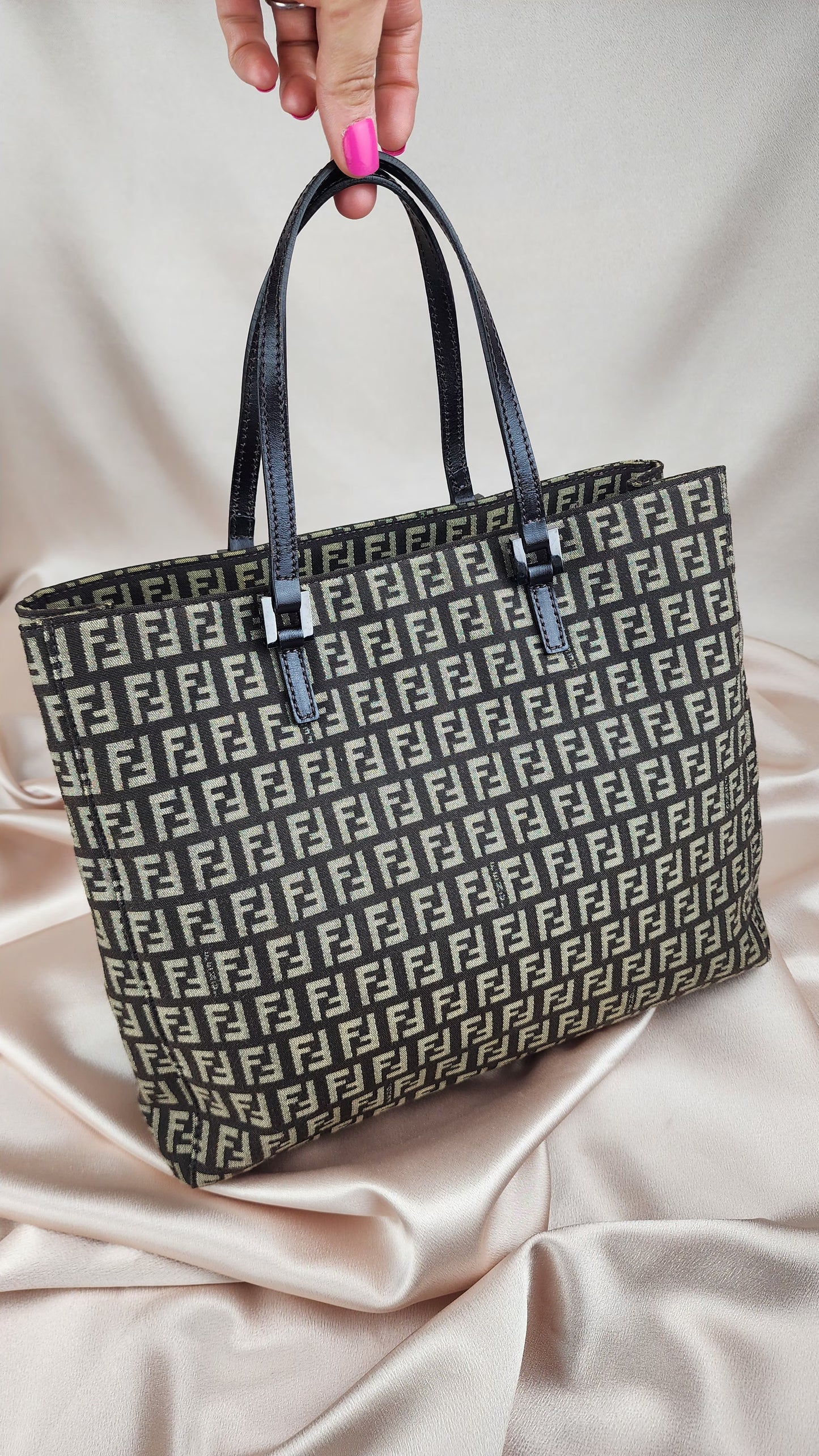 Fendi Zucchino Brown Tote