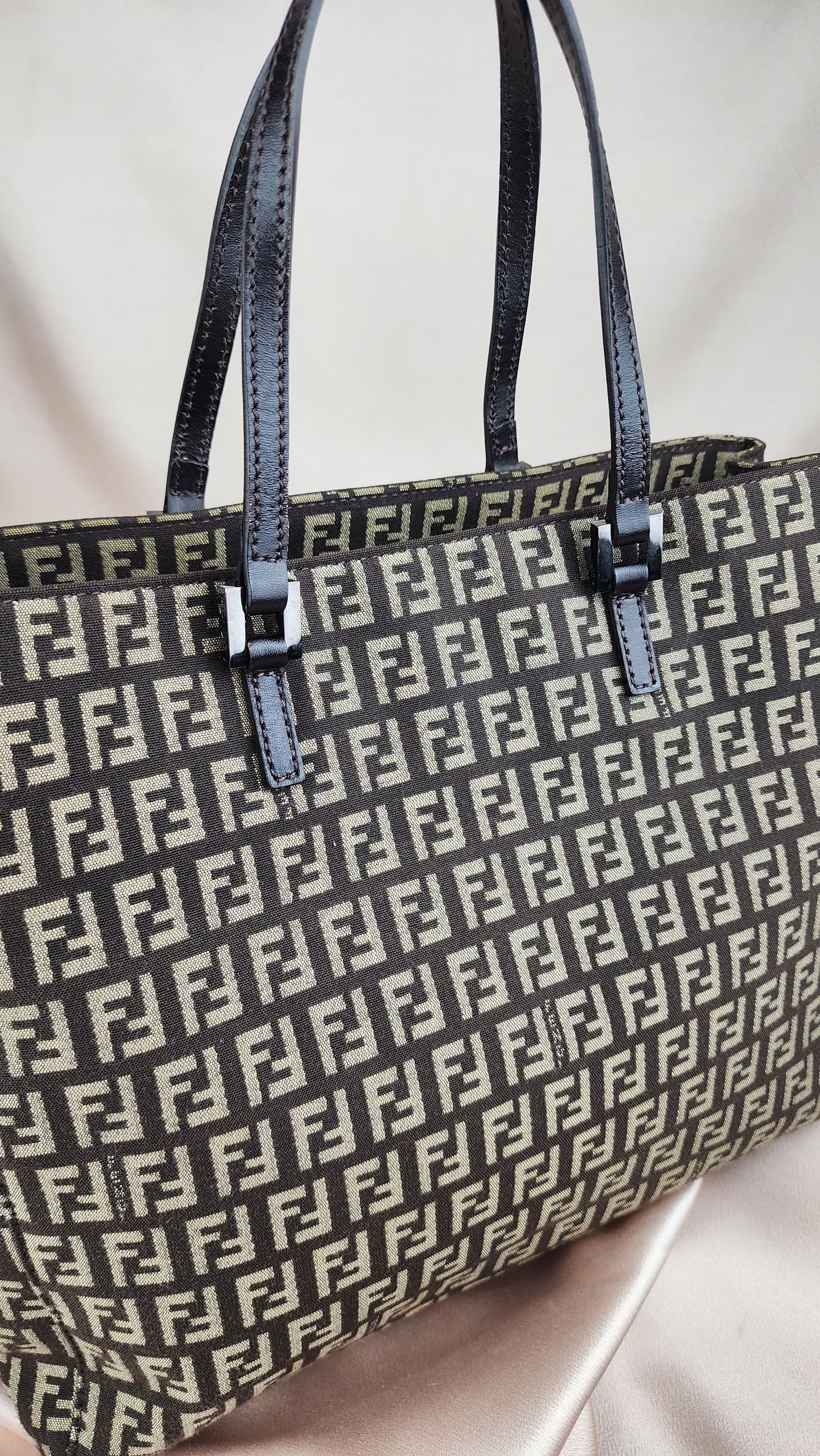 Fendi Zucchino Brown Tote