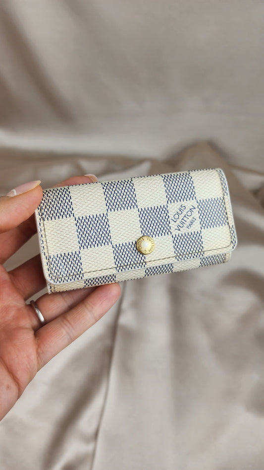 Louis Vuitton Damier Azur 4 Ring Key Holder - 653