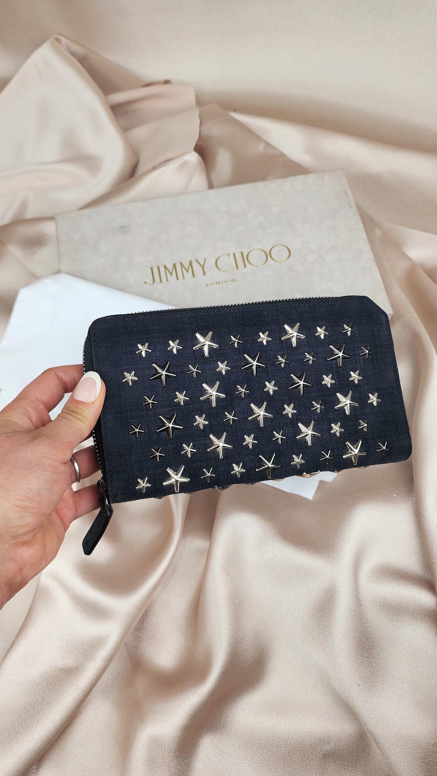 Jimmy Choo Carnaby Star Studded Canvas Wallet - 710