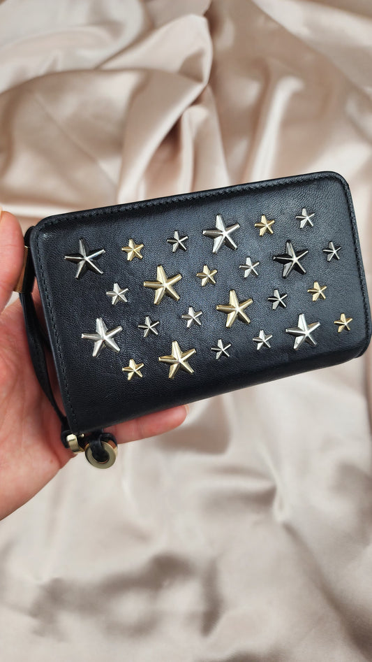 Jimmy Choo Meera Star Stud Bifold Leather Wallet - 711