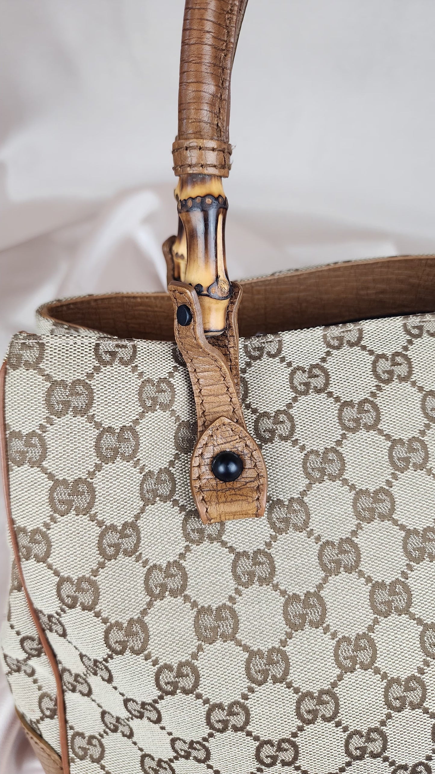 Gucci GG Canvas Bamboo Hand Bag - 804