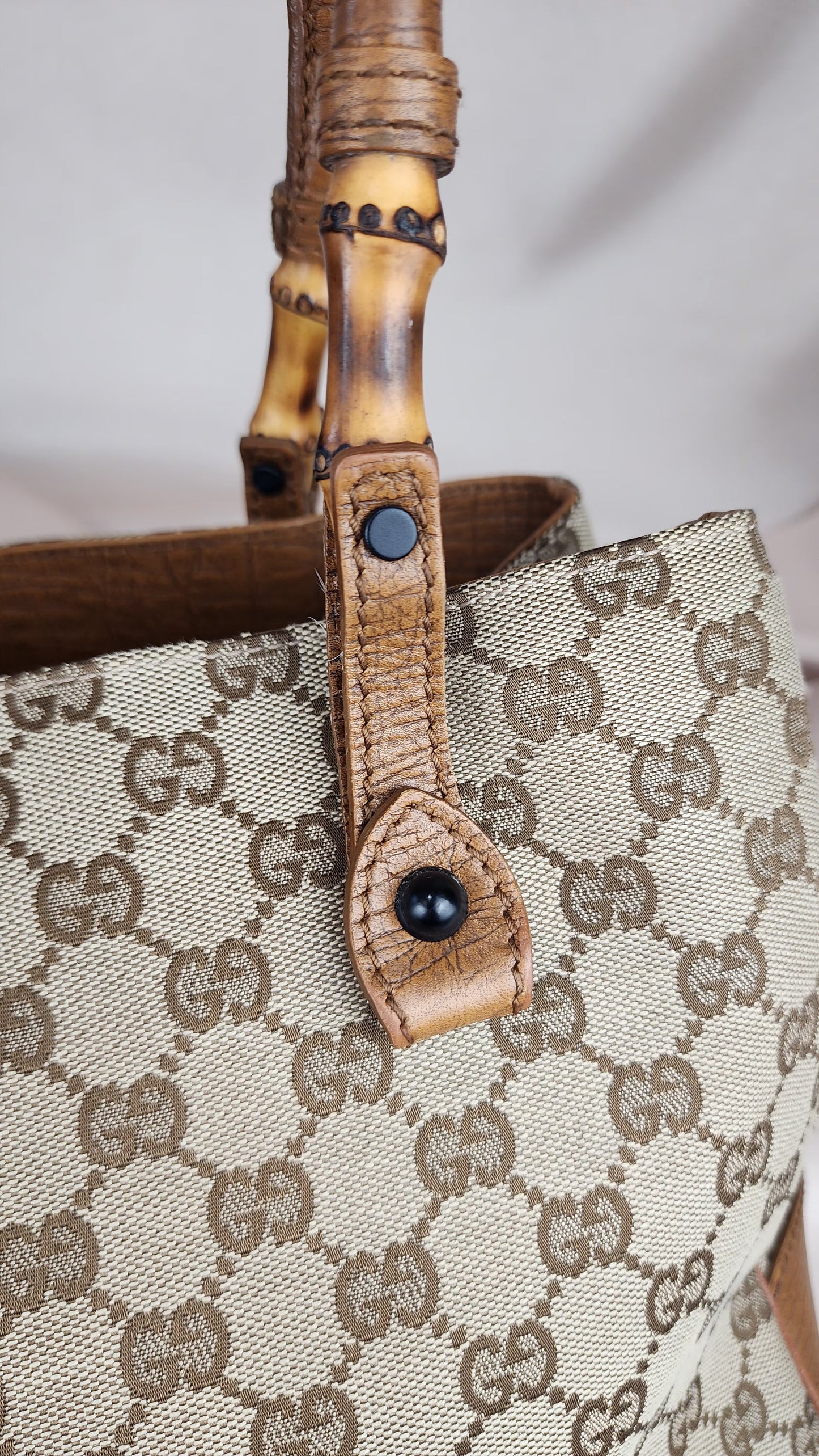 Gucci GG Canvas Bamboo Hand Bag - 804