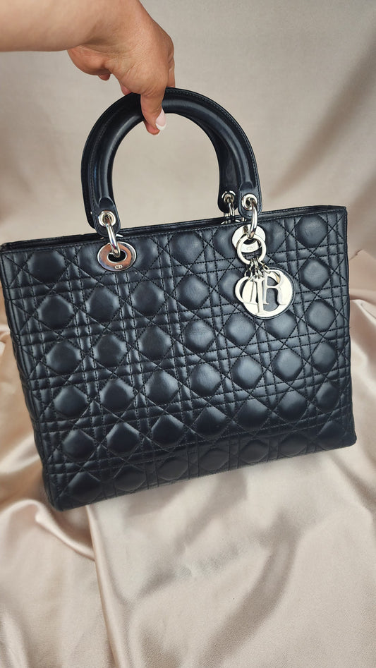 Christian Dior Lady Dior Large Black Bag - 805