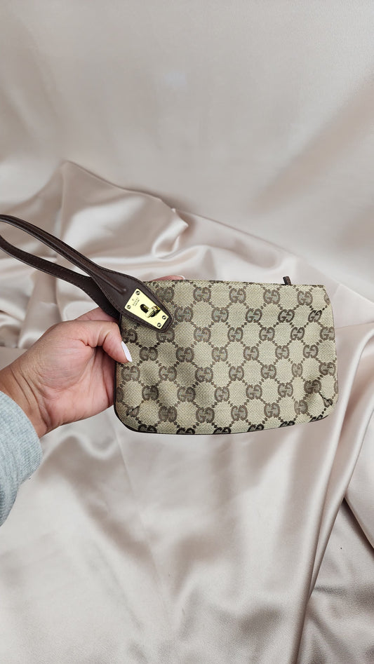 Gucci GG Canvas Wristlet Pouch - 849