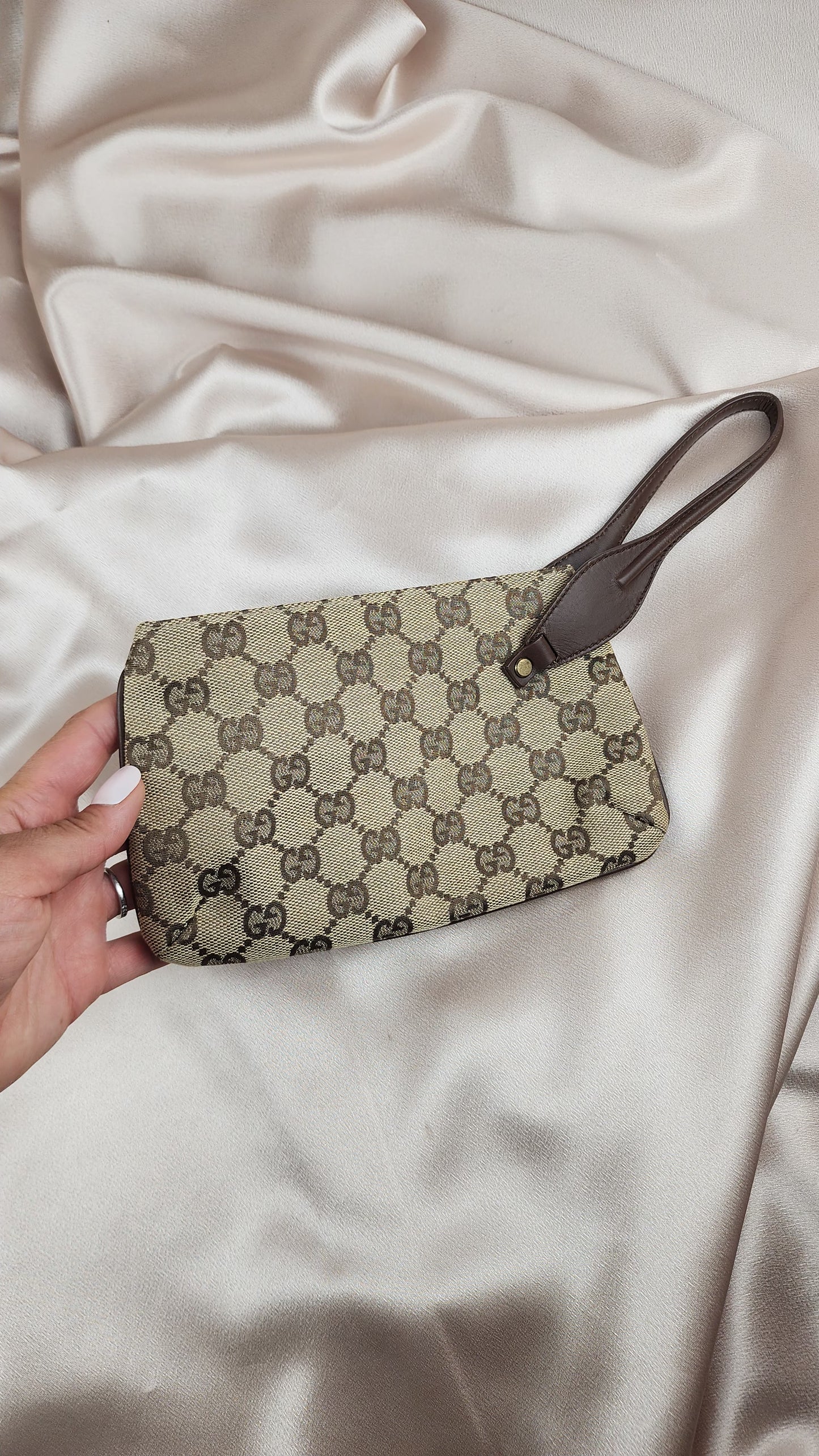 Gucci GG Canvas Wristlet Pouch - 849