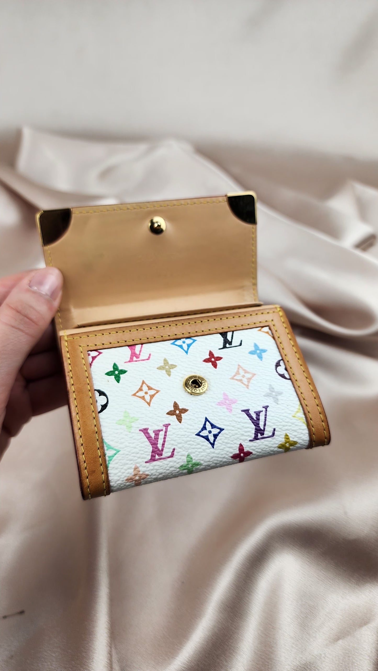 Louis Vuitton Monogram White Multicolor Porte Monnaie Cles - 884