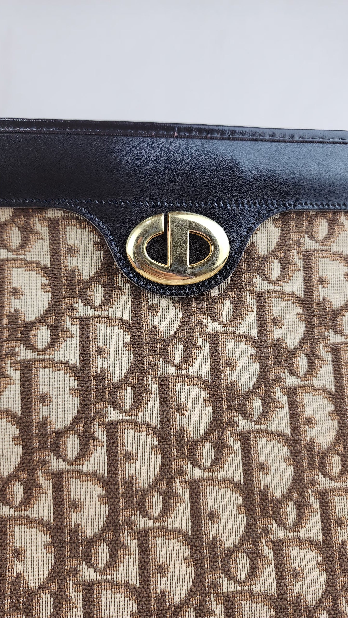 Christian Dior Brown Trotter Canvas Clutch - 906