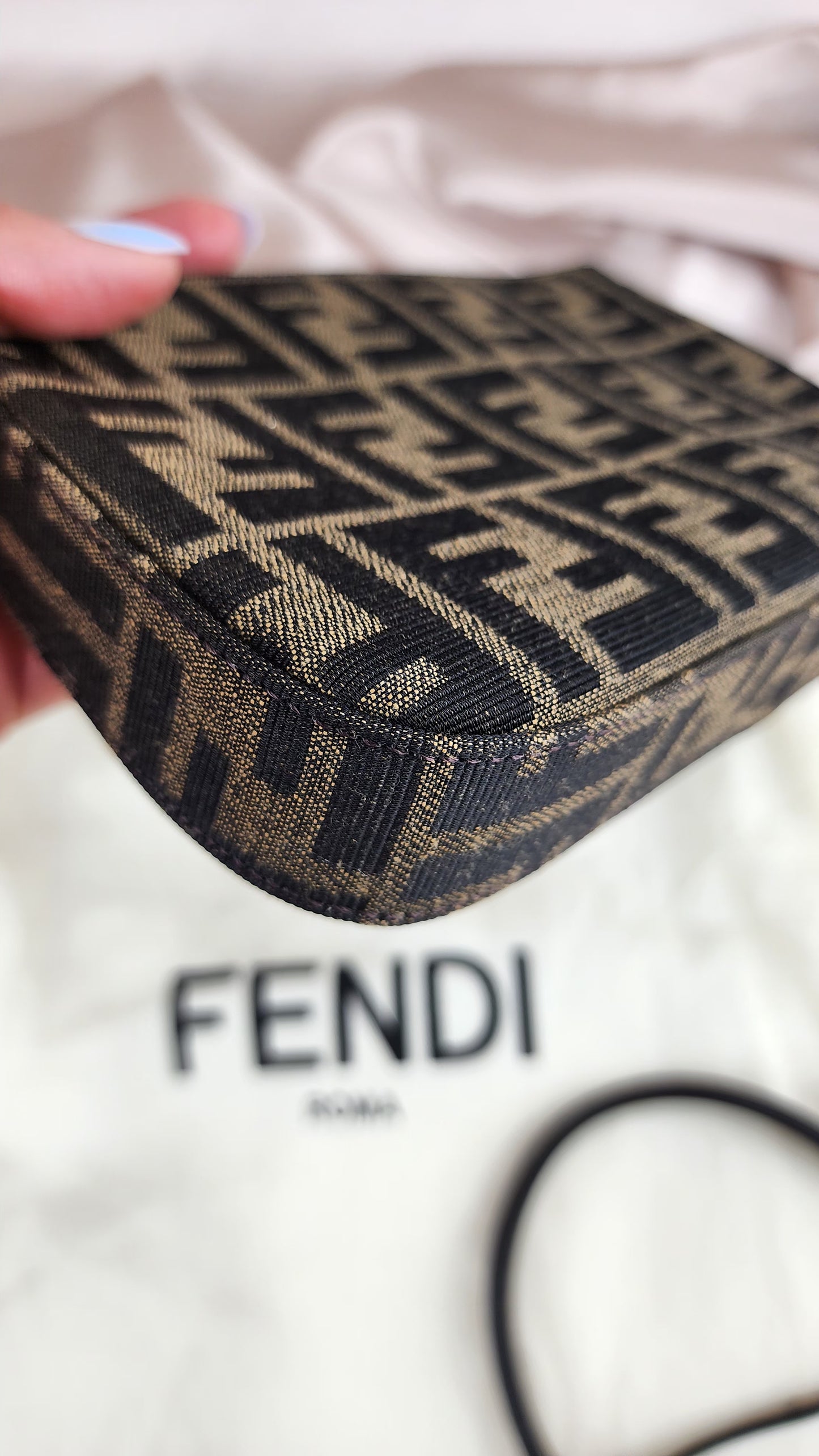 Fendi Baguette Pouch Brown with Chain - 0282