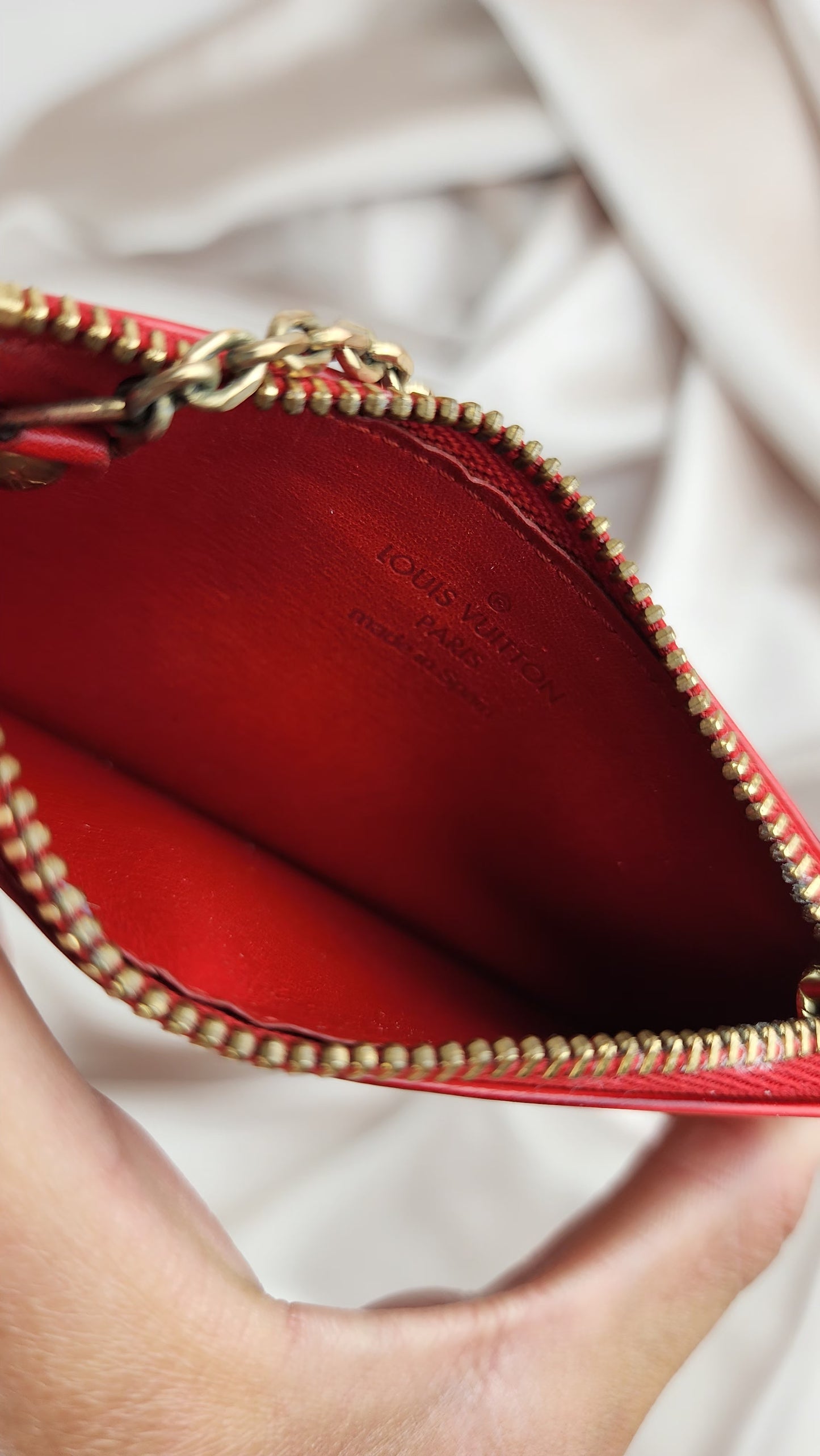 Louis Vuitton Red Epi Leather Pochette Cles - 927