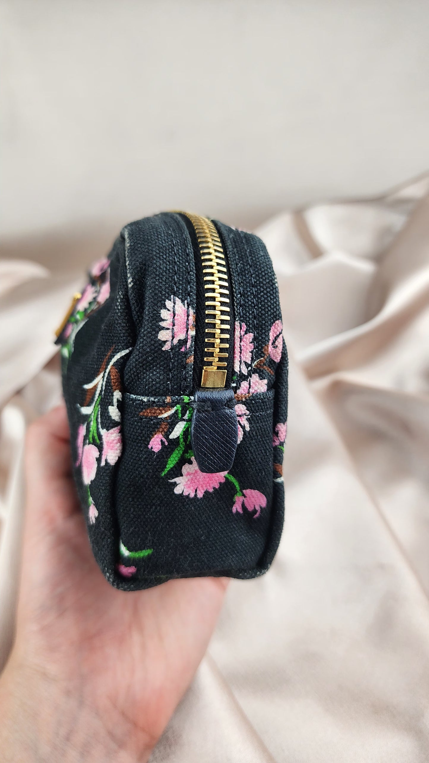 Prada Flower Canvas Pouch - 1041