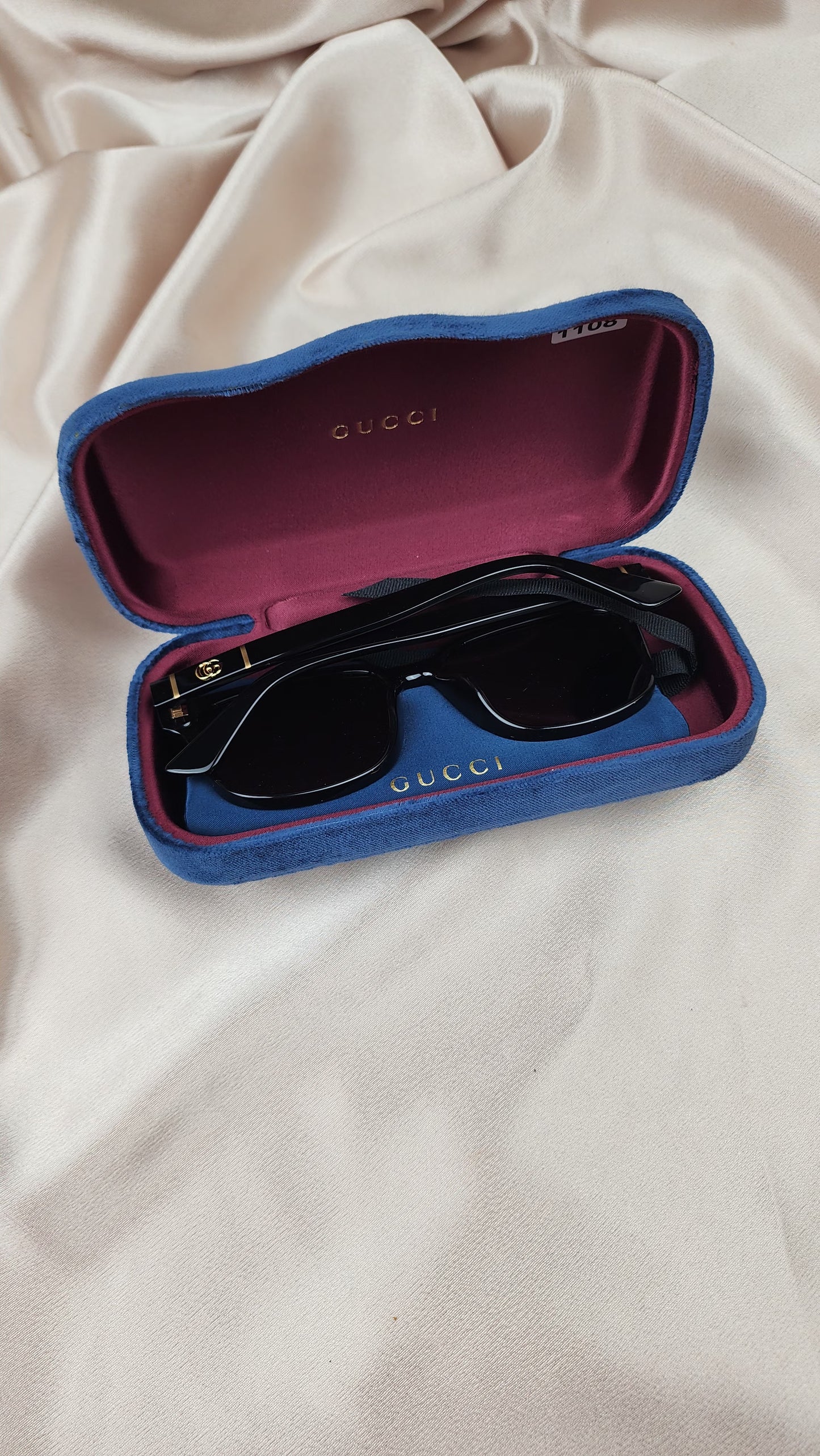 GUCCI Black and Gold GG Sunglasses - 1108