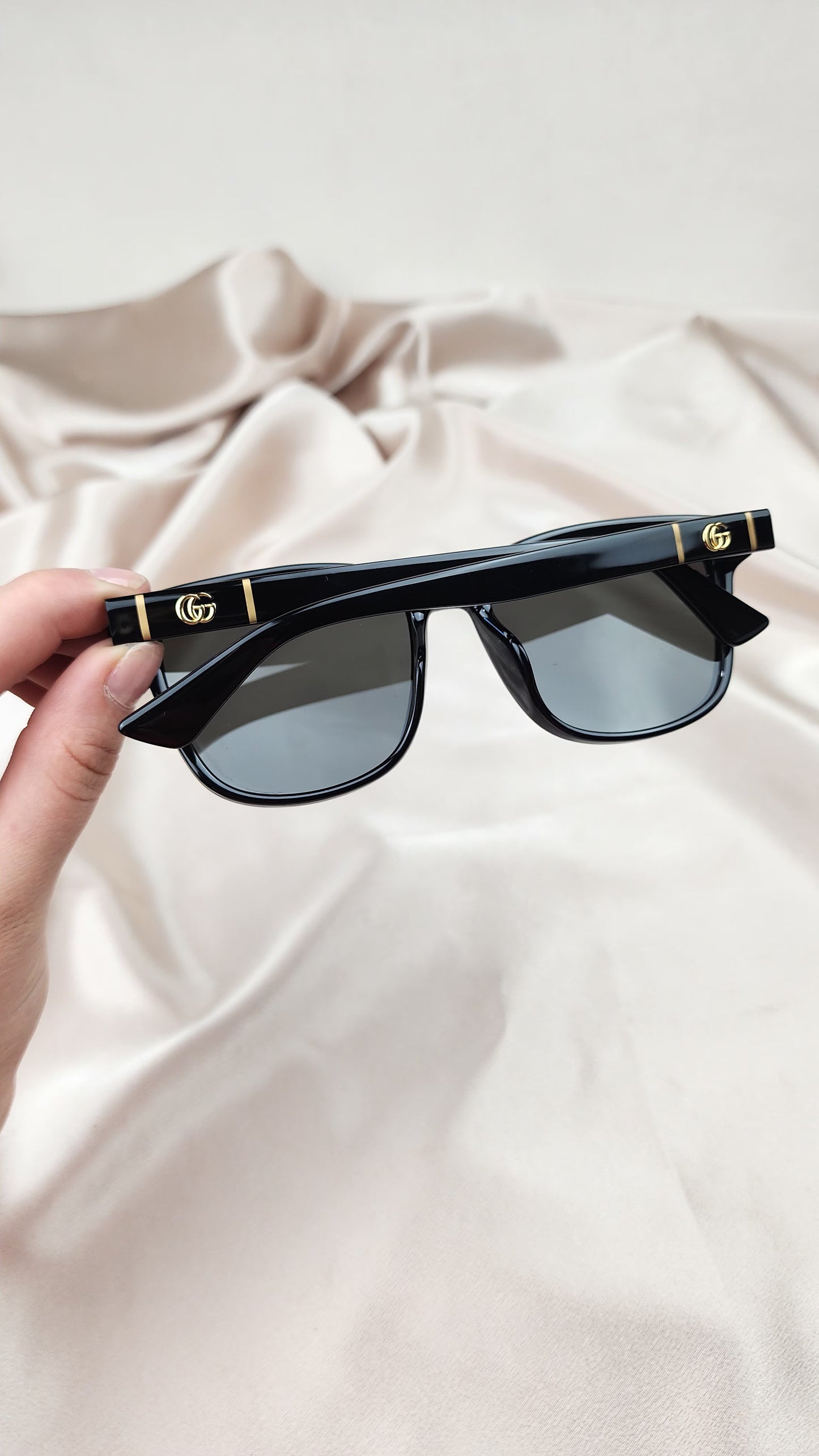 GUCCI Black and Gold GG Sunglasses - 1108