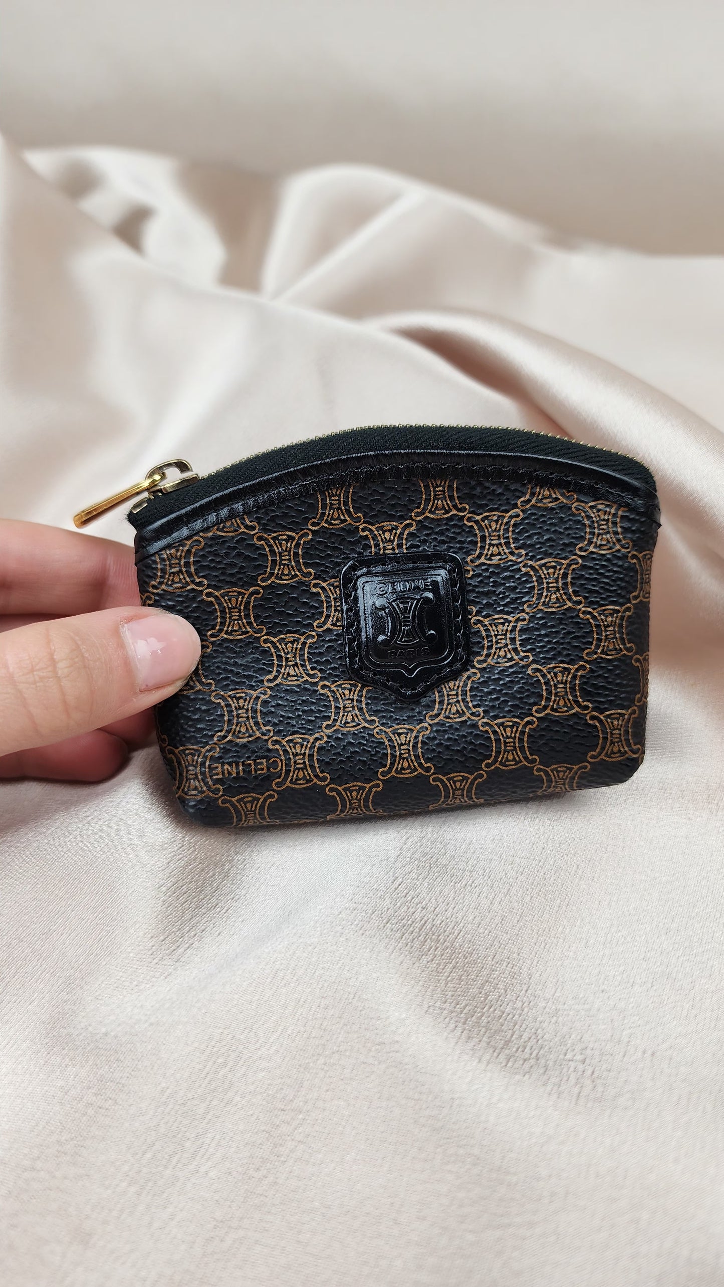 Celine Black Macadam Canvas Coin Purse - 1117]