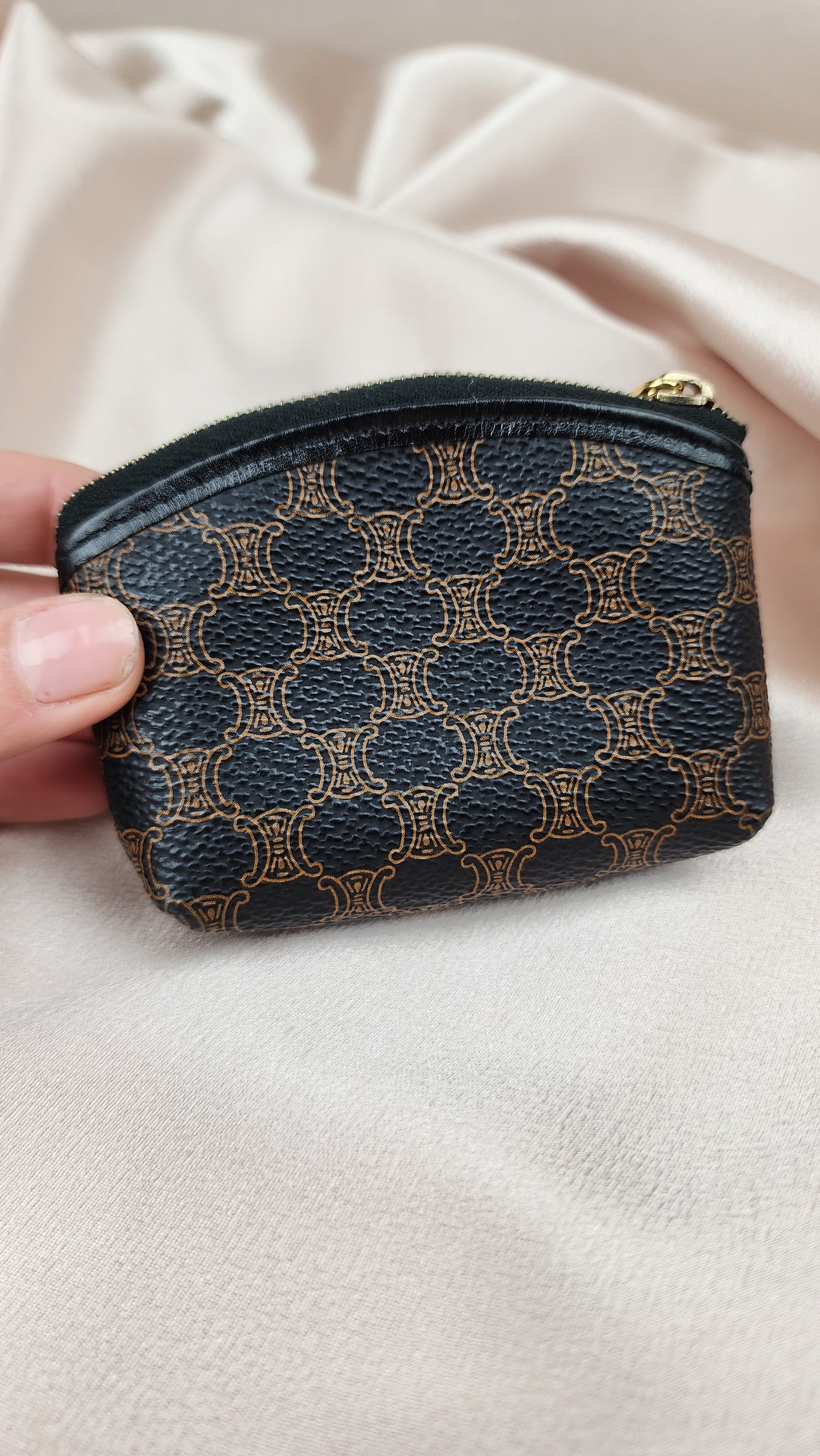 Celine Black Macadam Canvas Coin Purse - 1117]