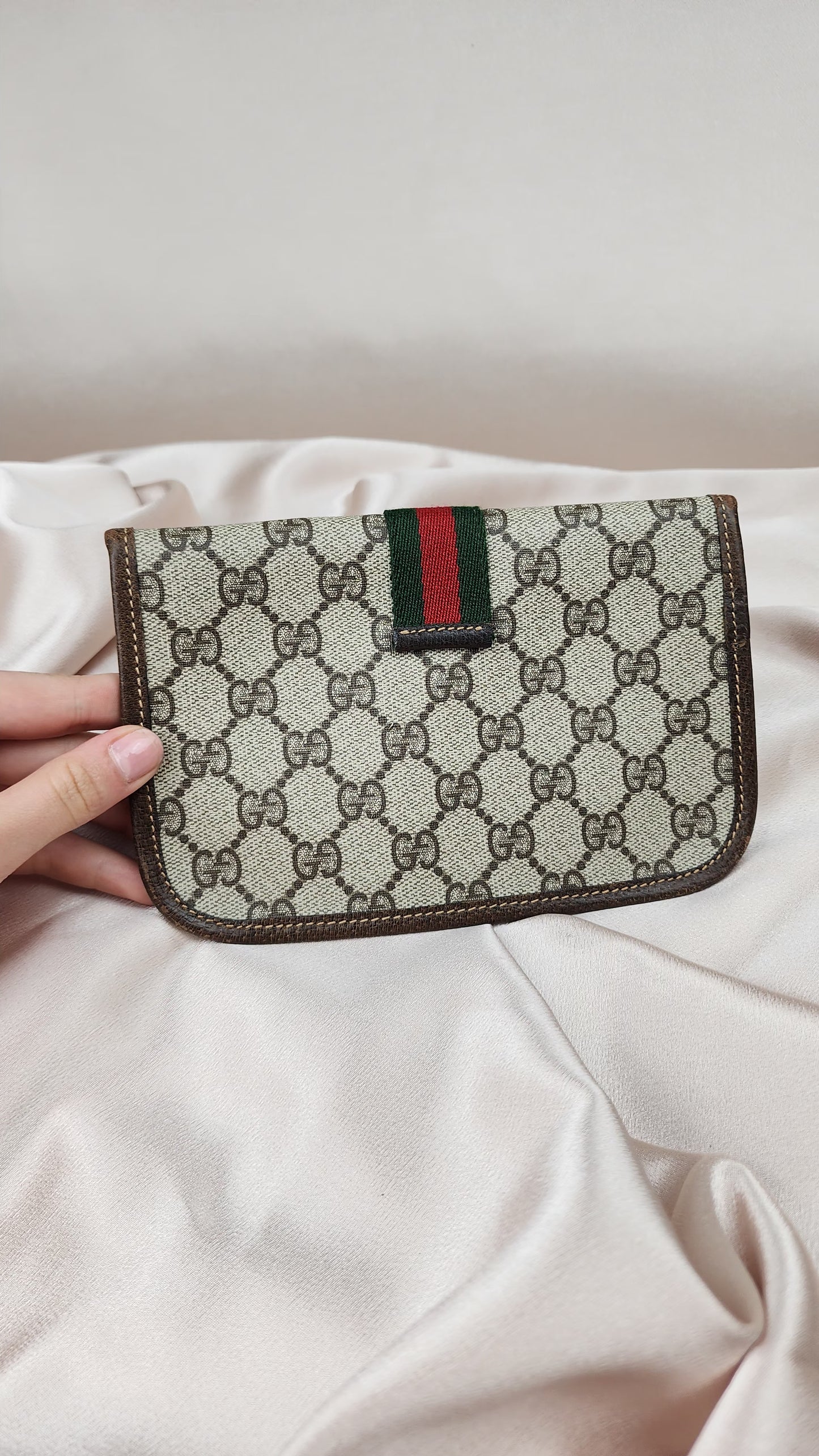 Gucci PVC Canvas Sherry Line Clutch - 1128