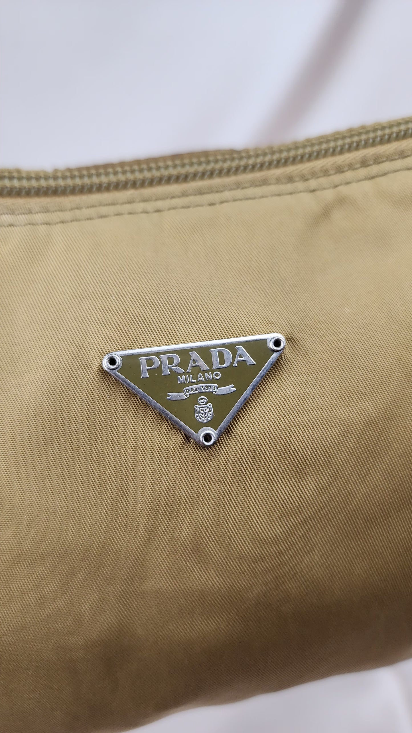 Prada Nylon Brown Khaki Pouch - 991