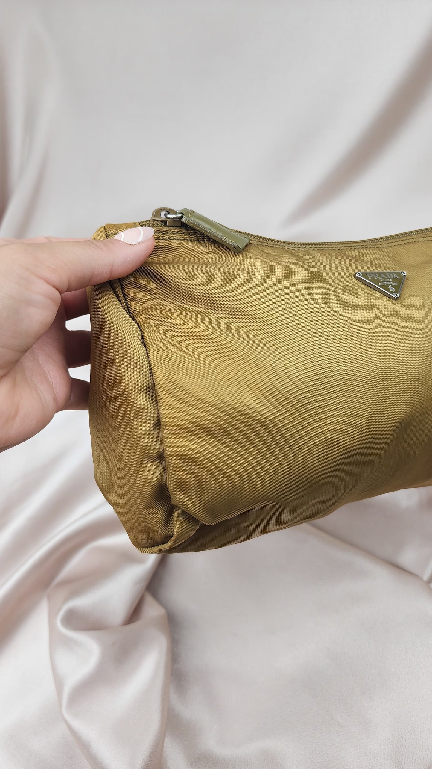 Prada Nylon Brown Khaki Pouch - 991