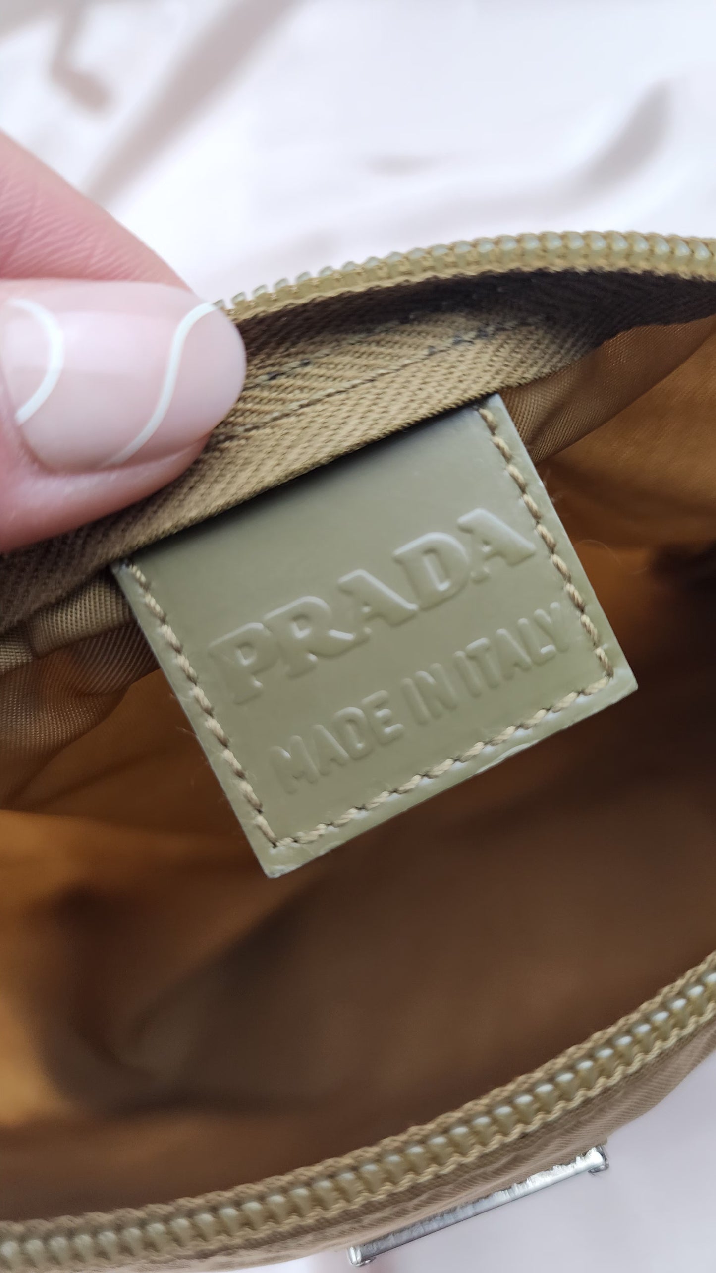 Prada Nylon Brown Khaki Pouch - 991