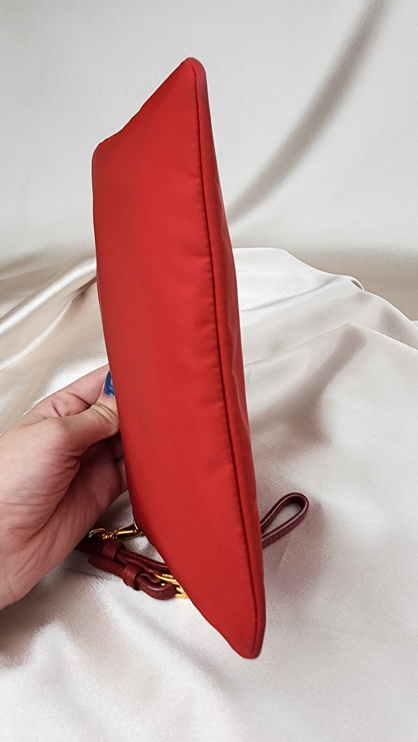 Prada Red Nylon Wristlet Clutch - 1115