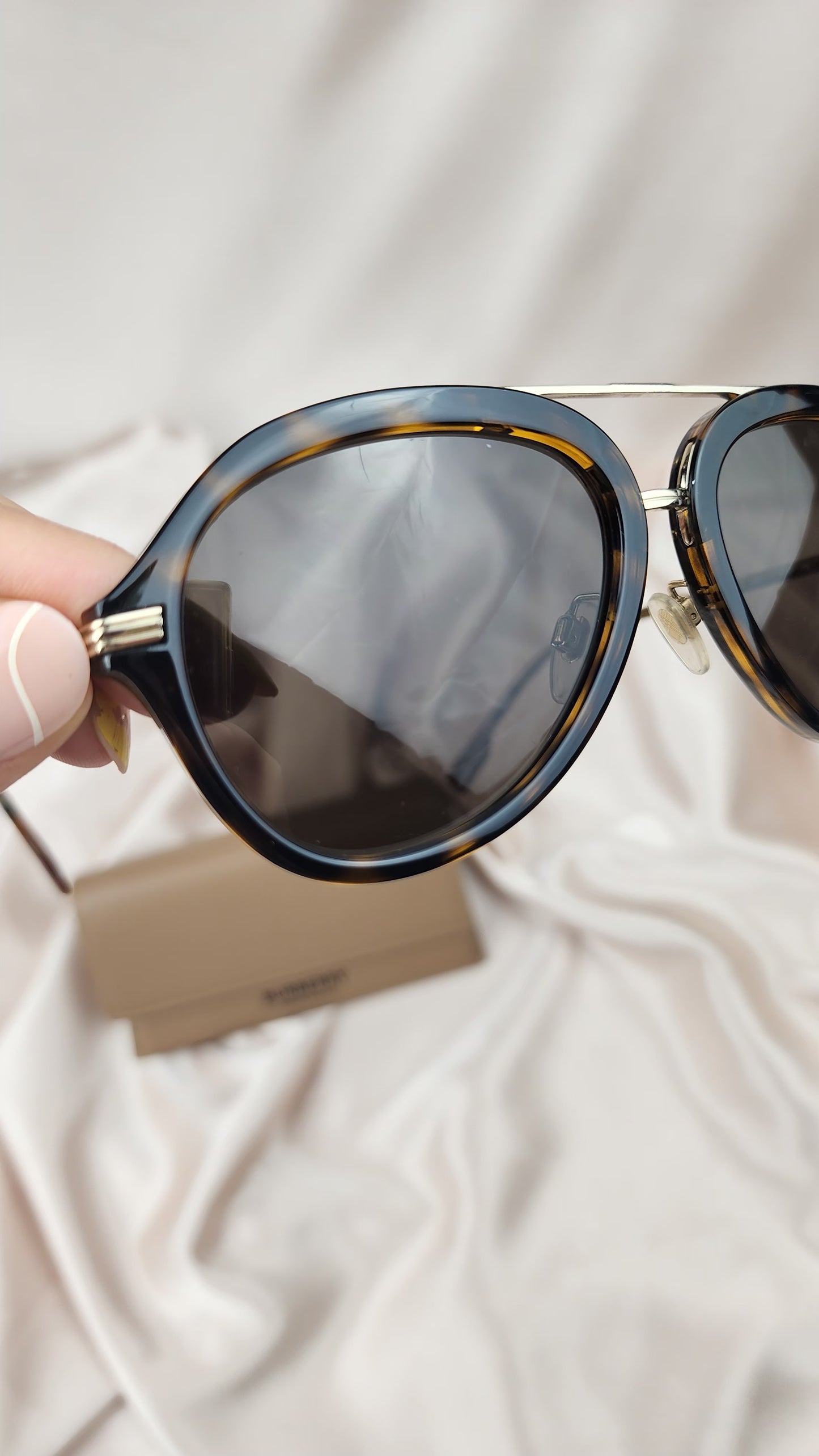 Burberry Tortoise Shell Aviator Sunglasses - 0545