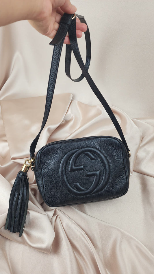 Gucci Black Leather Soho Crossbody - 1226