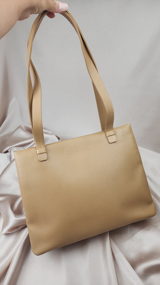 Chanel Beige Leather Tote Bag - 1209